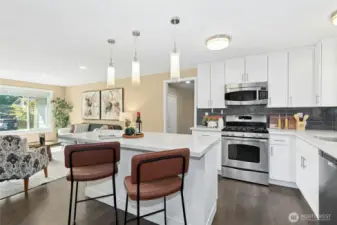 Another view of Kitchen to living room