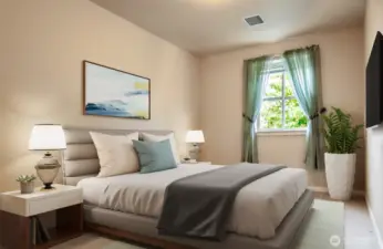 The spacious owner's suite has room for all your bedroom furniture!