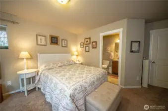 The upstairs bedroom has an en suite bathroom...making it easy and convenient for your guest or whomever uses this bedroom.