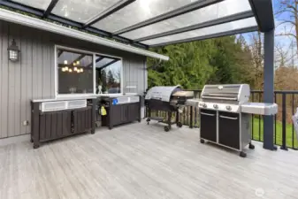 Partially covered porch