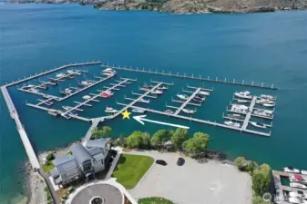 Photo is edited to show approximate location of WB6 slip and its prime location!