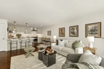 Bright and airy living space with updated Kitchen.