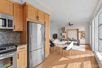 Virtually staged Murphy bed option