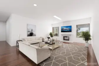 Virtually staged. The lower level has been thoughtfully designed as a mother-in-law suite, accommodating multi-generational living. It features separate entrances and provisions for an elevator leading to the main floor.