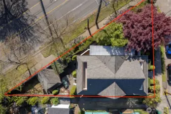 Fully fenced corner lot.