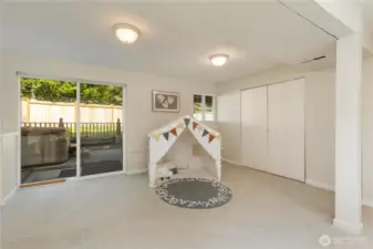 Large laundry area tucked away nicely behind bi-fold doors.