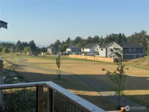 View from the cupboard back porch.  Park and saltwater view.
