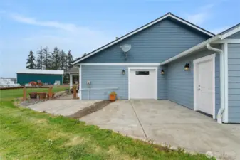 side lawn mower garage door
