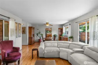 Open dining and living rooms