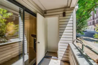 Additional storage off private deck.