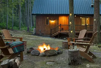 Twilight fire pit