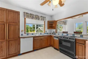 Kitchen with built in pantry and eating nook