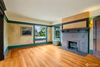Primary bedroom sitting room. 1/2 bath attached to this space.