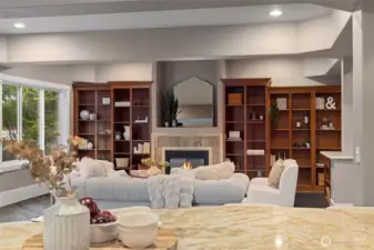 The open-concept layout flows effortlessly from the statement-making foyer to the versatile living and dining spaces.