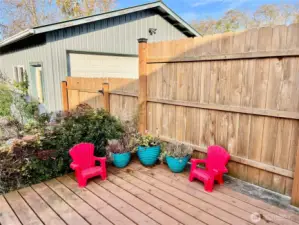 Outside deck with privacy fence