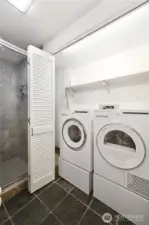 Full size laundry in Guest bathroom