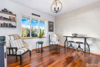 Main floor office just off entry. Owners use as lounge.