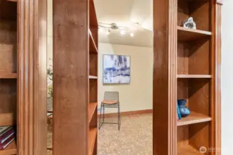 Perfect wine cellar with commercial beverage cooler and sink or convert to a kitchen