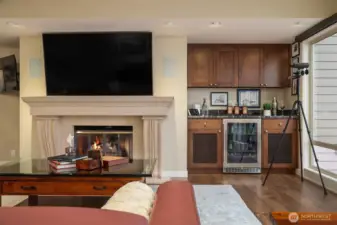 Custom beverage bar, ideal for entertaining