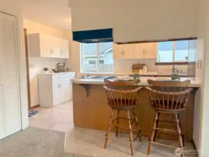 Kitchen with bar seating