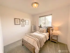 2nd Bedroom is on the backyard side of the home. Virtually staged