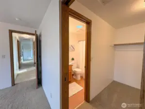 Walk in closet in primary bedroom and Full Bathroom