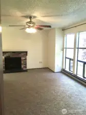 Upper Unit Living room with Fireplace