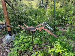 Some creative metal critters can be found on the property