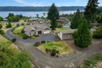 This magnificent home is set on a hill overlooking Hood Canal.
