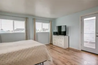 Primary suite has access to the front balcony
