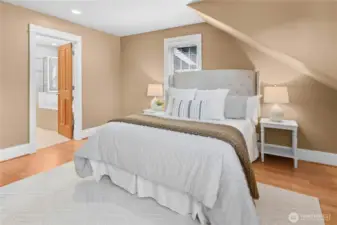 The primary bedroom.