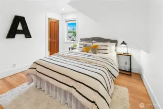 This bedroom is an ensuite set-up - it is connected to the main hallway bathroom.