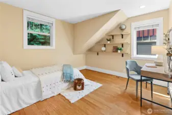 The third bedroom upstairs. Both bedrooms have nicely-sized closets.