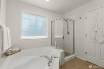 ...soaking tub and shower.