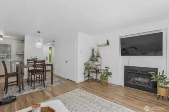 Unit B continues with a light and bright living room.