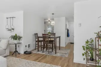 Open layout with blended dining room.