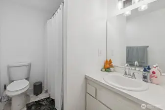 Light and bright full bath.