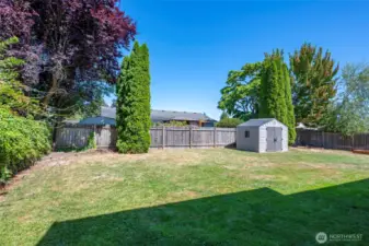 Huge fully fenced backyard offers plenty of space to play!