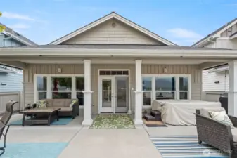 DOUBLE French Doors with built in blinds and screen- hot tub pictured does not convey with home sale