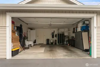 large garage with 8 foot doors! NO step from garage to home-