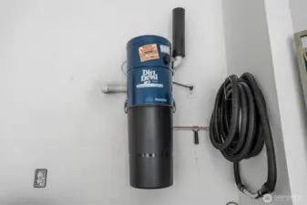 Central Vac intake in garage- extra house is to connect to vacuum vehicle or the garage floor!