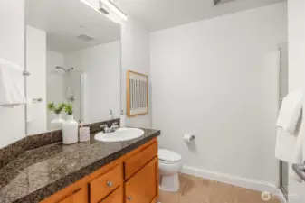 Second 3/4 guest bath next to the 2nd bedroom.