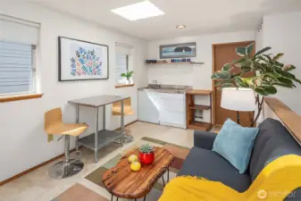 The studio that sits above the garage offers so much flexibility in its use!