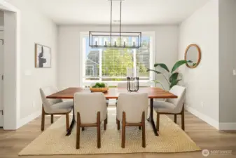 Outlook from the dining room window allows the greenery in.