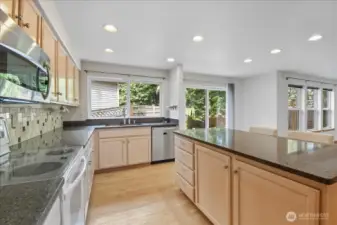 Another view of the kitchen.  Notice the large island.