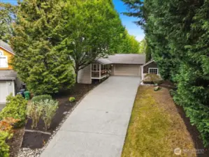 Plenty of parking for gatherings and also a little more yard in the front.