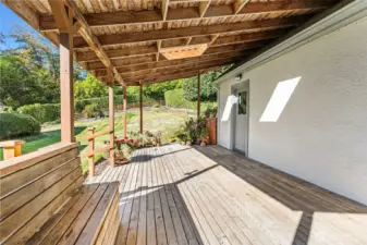 Covered deck off garage