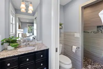 Bathroom above garage