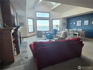 Great room with vaulted ceiling and terrific views