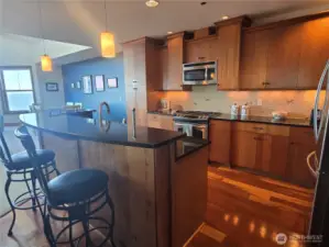 Kitchen with eating bar